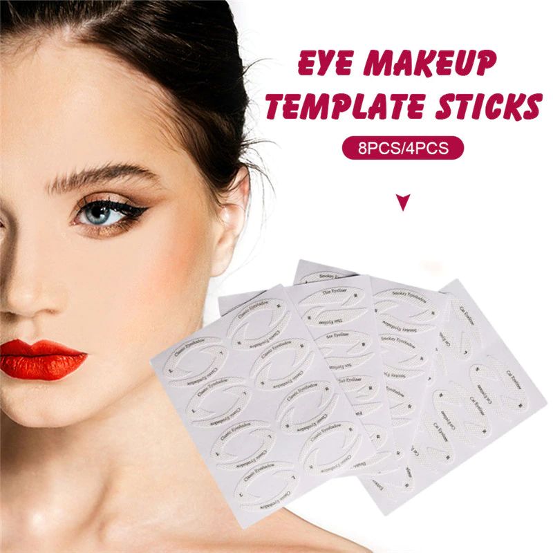 4 Sheets Eye Makeup Stencils Eyeliner Template Shaping Tools Eyebrows