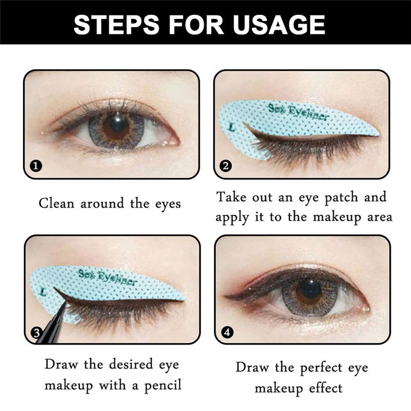 4 Sheets Eye Makeup Stencils Eyeliner Template Shaping Tools Eyebrows