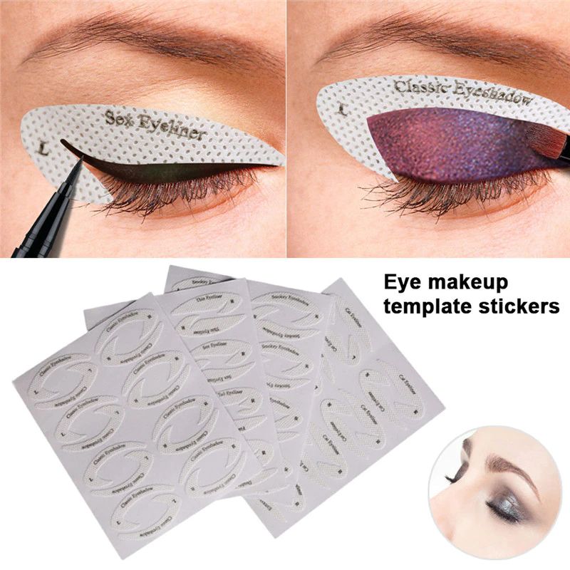 4 Sheets Eye Makeup Stencils Eyeliner Template Shaping Tools Eyebrows