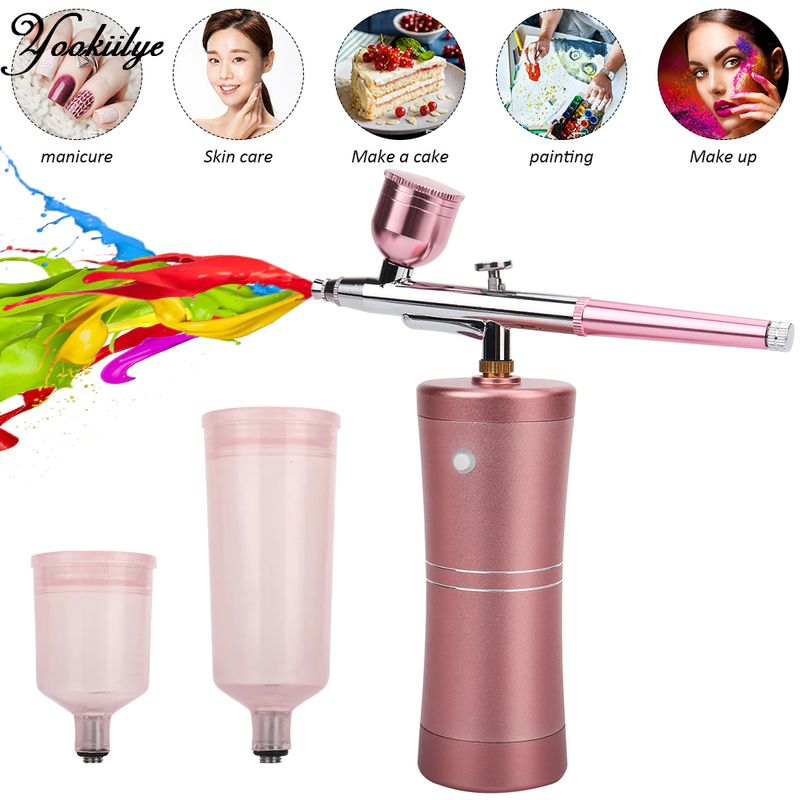 Portable Airbrush Makeup Compressor Face Water Oxygen Sprayer Injector