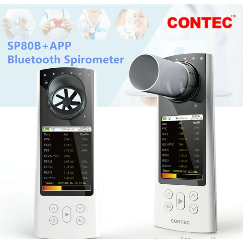 Contec Digital Bluetooth Spirometer Sp80B Lung Breathing Diagnostic