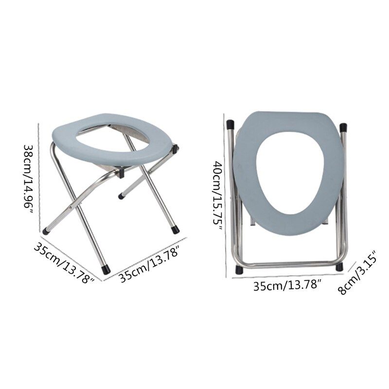 Foldable Commode Seat Chair Bedside Potty For Elderly Pregnant Women