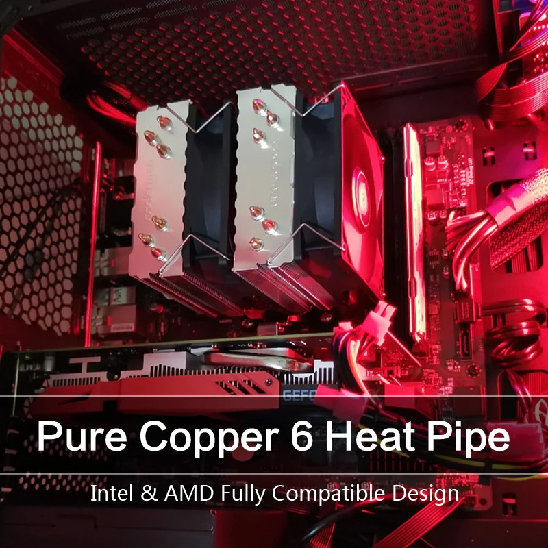 Schneemann 6 Heatpipes Cpu Kühler 4 Pin Pwm Rgb Pc Quiet Intel Lga 2011 ...