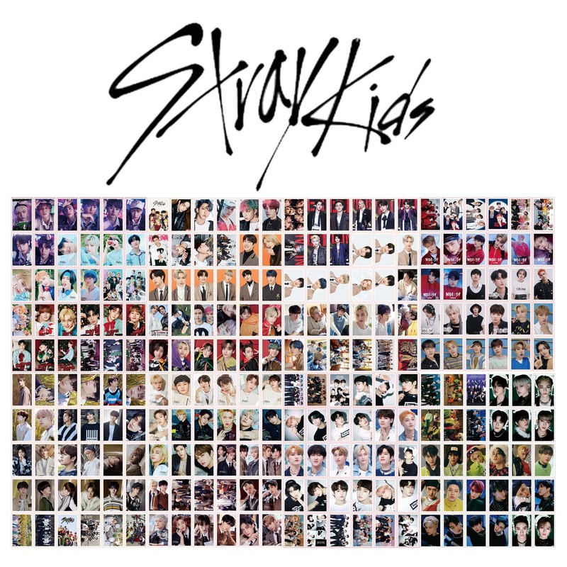 DEFGNOP Kpop StrayKids Fotokaarten, 55 stuks Lomo-kaarten, 40 stuks stickers, Stray Kids Merchandise, nieuwe albumkaarten voor fans (HOP