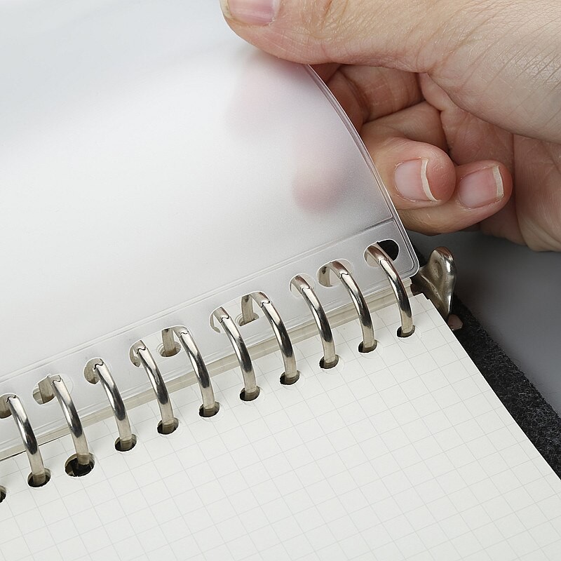 Clear Pvc A5 A6 A7 Binder Pockets Clear Folders For 6Ring Notebook