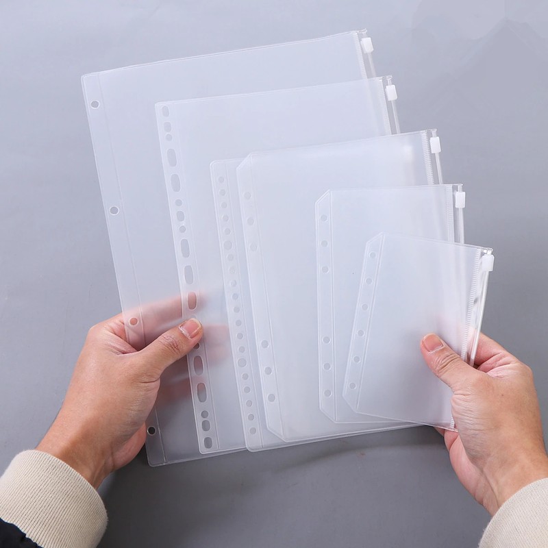 Clear Pvc A5 A6 A7 Binder Pockets Clear Folders For 6Ring Notebook