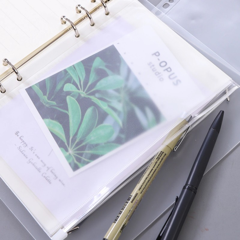 Clear Pvc A5 A6 A7 Binder Pockets Clear Folders For 6Ring Notebook