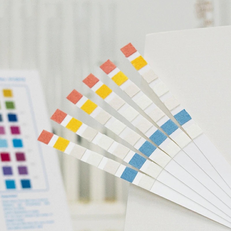 AQUAVERITY Test Acqua Acquario Strisce, 100 strisce reattive per acquari marini e tropicali per testare carbonati, pH, durezza, cloro libero, nitrati, nitriti, kit accurato 6 in 1 per test