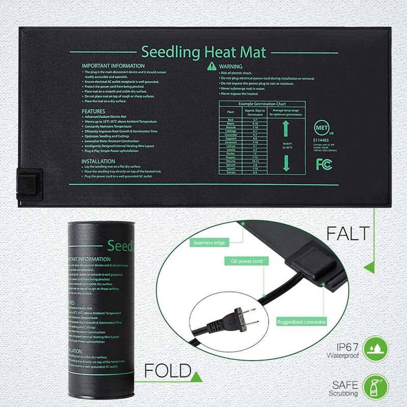 24 152Cm Seedling Heat Mat With 68108 F Digital Thermostat Controller