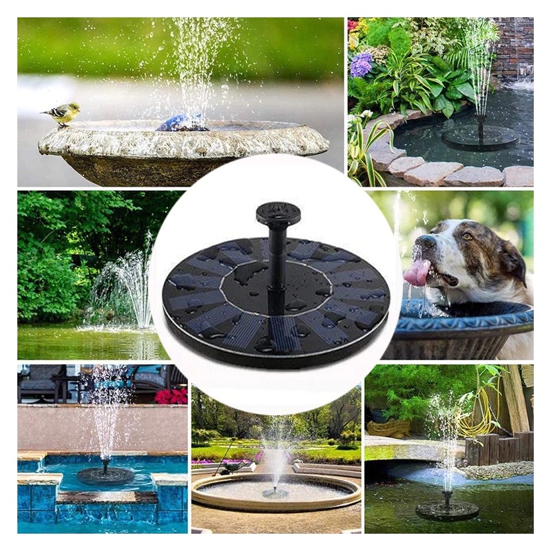 Mini Water Fountain Pool Fountain Decoration Bird Bath Powered Floating ...