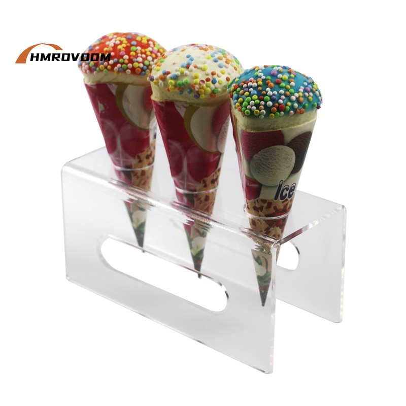 Ice Cream Cone Holder, Acrylic Stand Display Rack, Ice Cream Cone Stand
