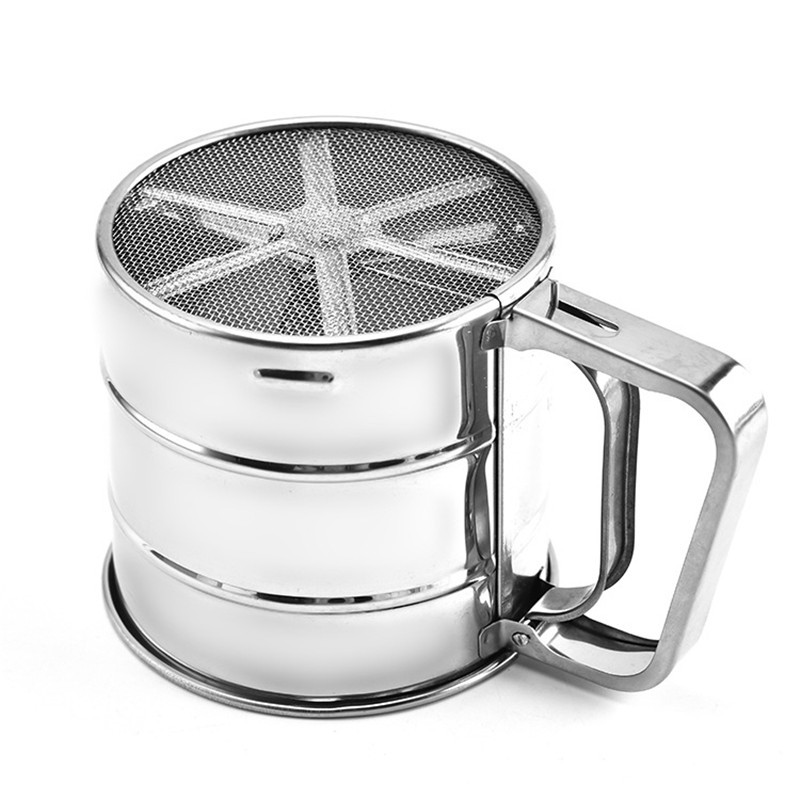 Stainless Steel Flour Sieve Cup Powder Mesh Gadget For Cakes Hand