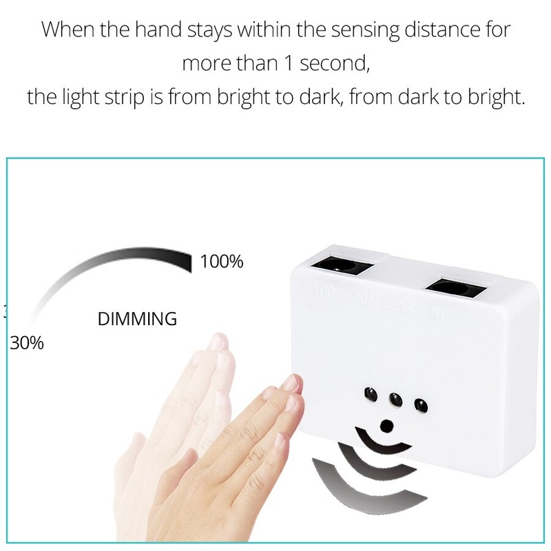 Foxanon Dc 524V Dimmers Ir Hand Sweep Motion Sensor Switch Detector 5A