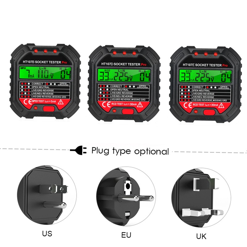 TESTEUR DE PRISE avec affichage numérique pour mesure de connexion inverse HY10 EUR 22,13