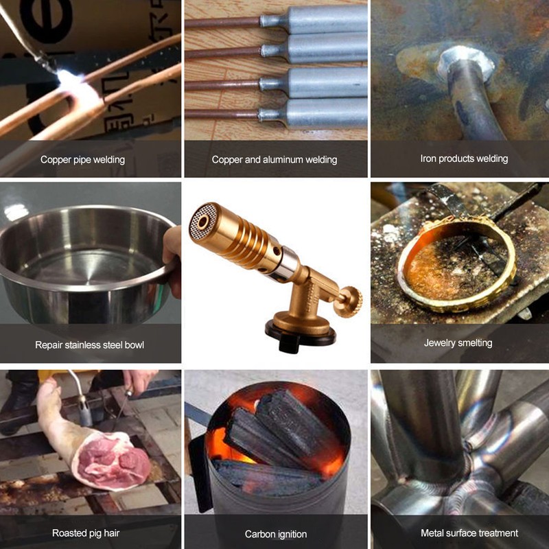 Welding Torch Portable Gas Flame Gun High Temperature Brass Mapp Gas