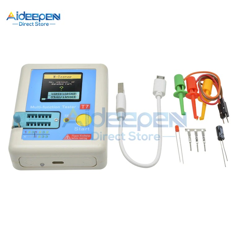 LcrT7 T7 Transistor Tester Tft Diode Triode Capacitance Meter Lcr Meter Npn Pnp Mosfet Ir