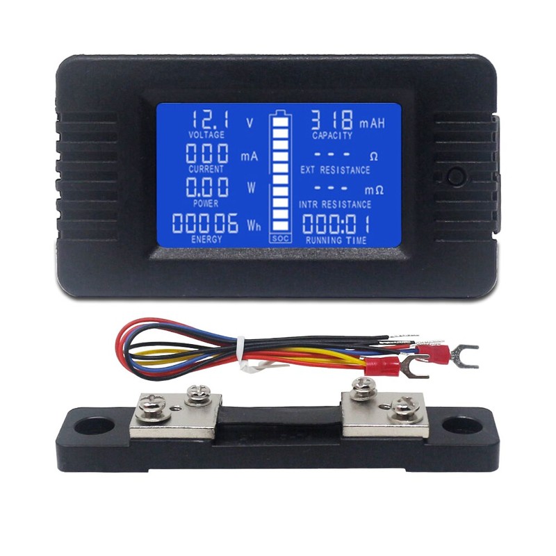 Dc Ammeter Power Energy Digital Voltage Current Cap Ohm Hour Soc Meter ...