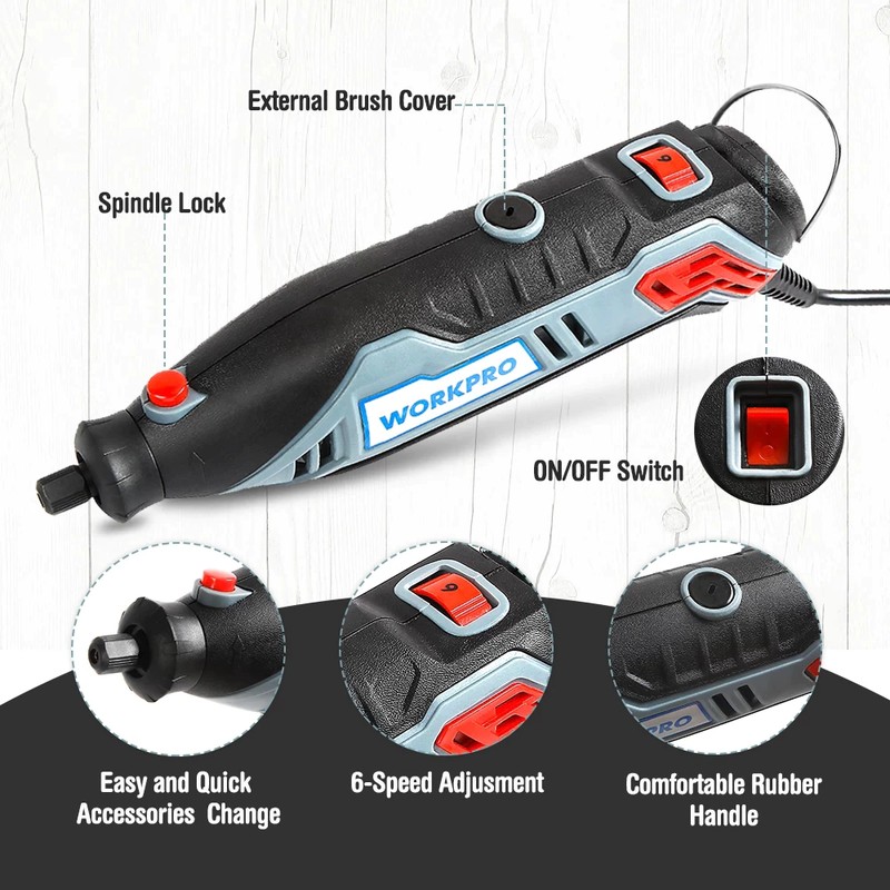 Workpro 130W Variable Speed Rotary Tool Kit Engraver Electric Mini