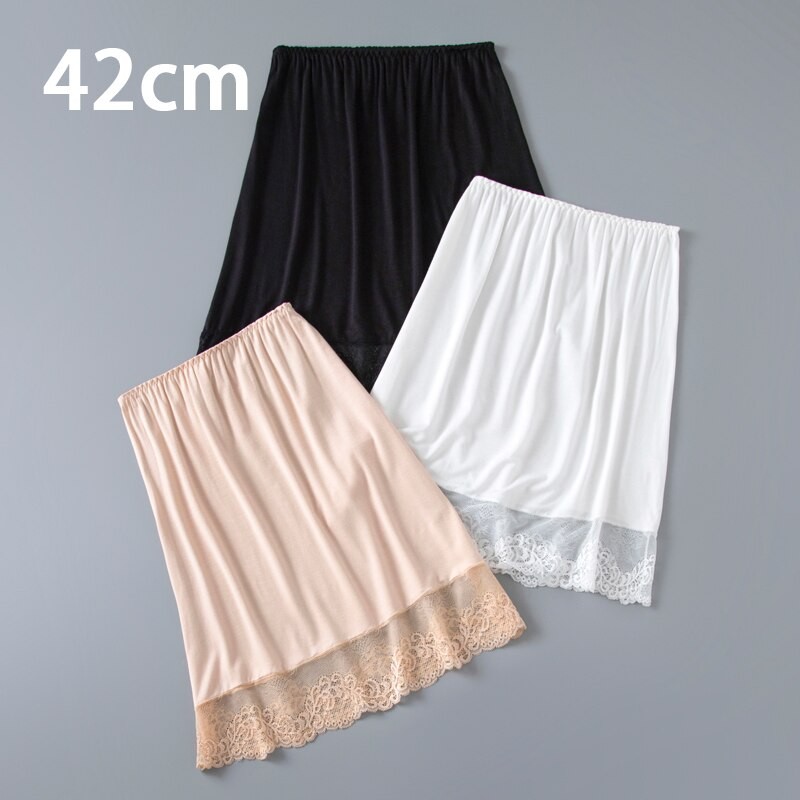 Basic Modal Female Half Length Lace Slip Short Women Half Slip Dress