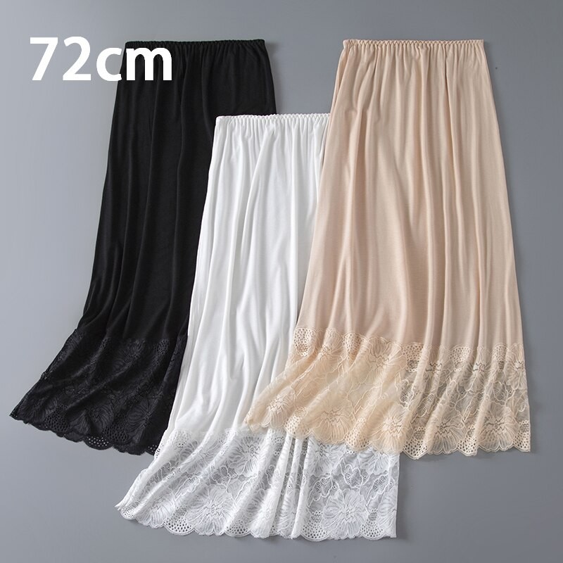 Basic Modal Female Half Length Lace Slip Short Women Half Slip Dress