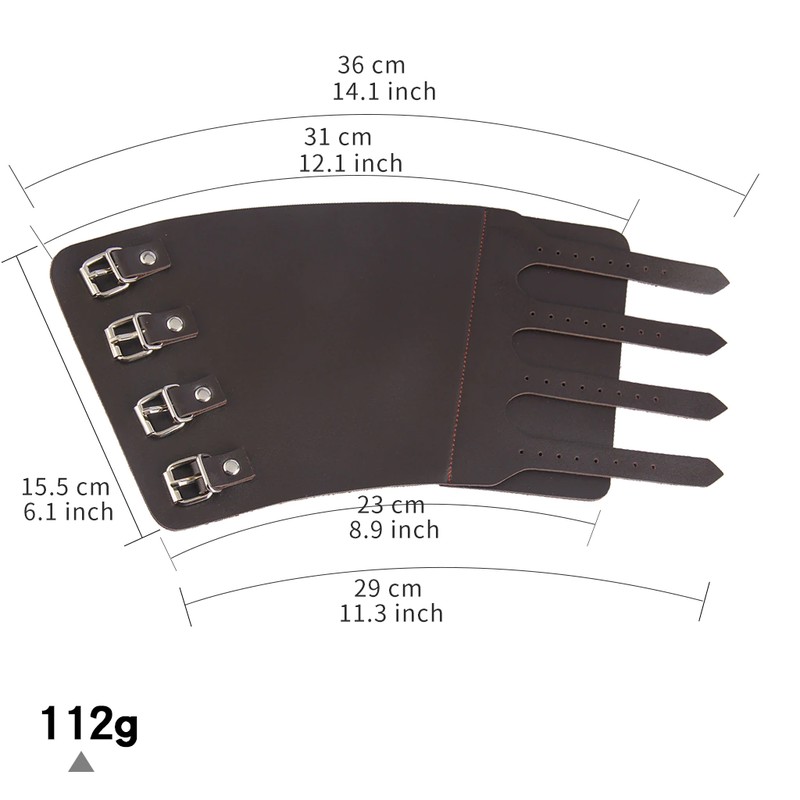 Unisex Leather Gauntlet Wristband Wide Bracer Arm Armor Cuff Bangle Buckle Bracelet