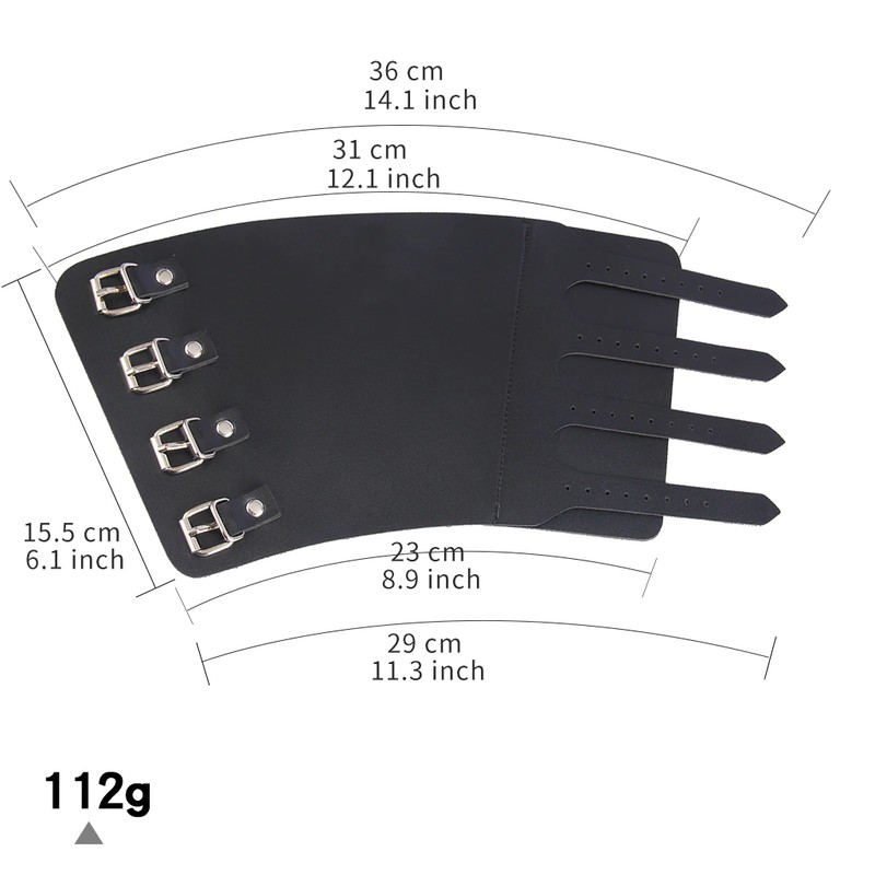 Unisex Leather Gauntlet Wristband Wide Bracer Arm Armor Cuff Bangle Buckle Bracelet