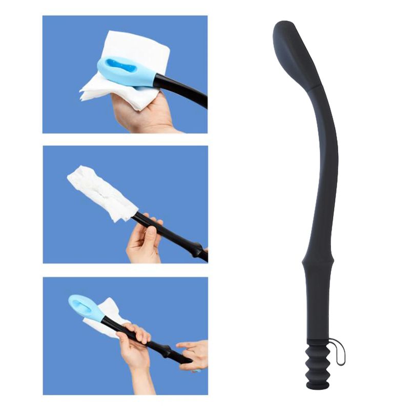 39.5cm Long Reach Bottom Wiper Toilet Self Wipe Aid Tissue Grip Helper Long Handle Reach Comfort Bottom Wiper Assist Holder