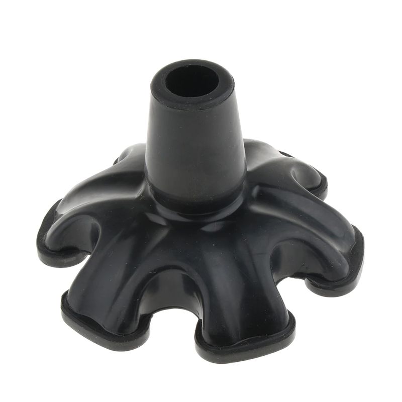 Tripod Quad Hexagonal Rubber Replacement Tip Tools End Caps For Cane Walking Stick Crutches 3/4 Inch 19mm - Black