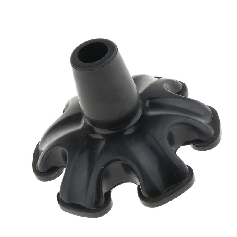Tripod Quad Hexagonal Rubber Replacement Tip Tools End Caps For Cane Walking Stick Crutches 3/4 Inch 19mm - Black