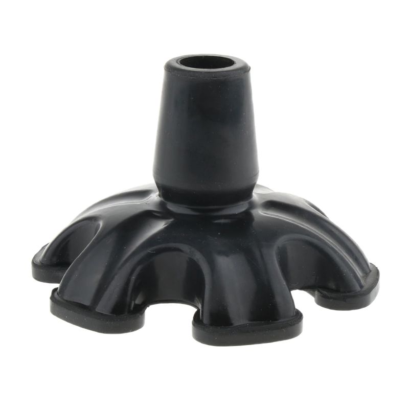 Tripod Quad Hexagonal Rubber Replacement Tip Tools End Caps For Cane Walking Stick Crutches 3/4 Inch 19mm - Black