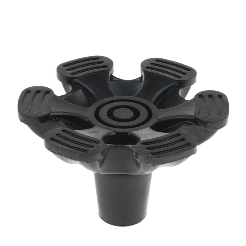 Tripod Quad Hexagonal Rubber Replacement Tip Tools End Caps For Cane Walking Stick Crutches 3/4 Inch 19mm - Black