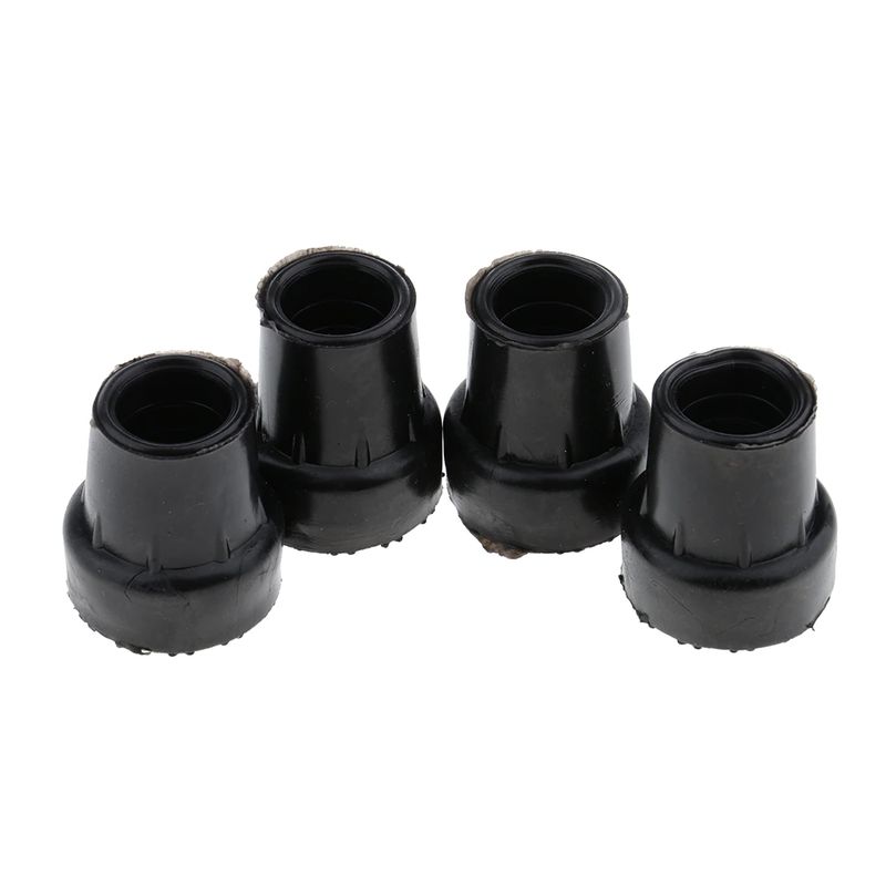 4 Pcs Durable Rubber Trekking Hiking Pole Tip End Cap Protectors Walking Stick Cane Replacement Tips 19mm