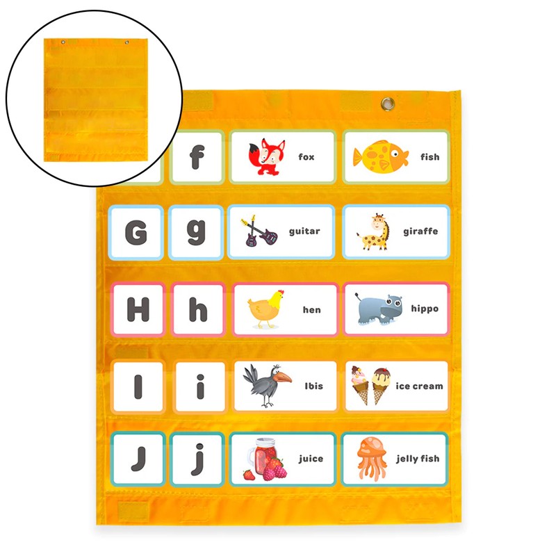 Teacher Class Schedule Magnetic Pocket Chart Double-Sided 5+2 Pocket Wall Hanging Office Schedule Pocket Chart Activity