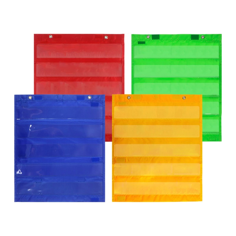 Teacher Class Schedule Magnetic Pocket Chart Double-Sided 5+2 Pocket Wall Hanging Office Schedule Pocket Chart Activity