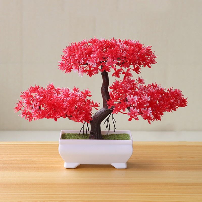 Artificial Plant Artificial Flower Home Decor Bonsai Tree Pot Plant Fake Flower Potted Ornament For Home Room Garden Decoration 8