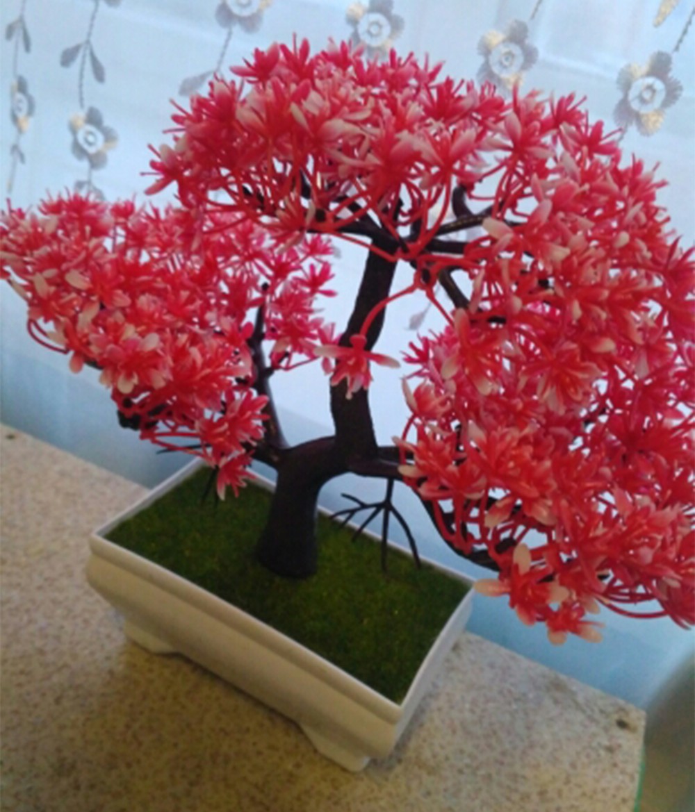Artificial Plant Artificial Flower Home Decor Bonsai Tree Pot Plant Fake Flower Potted Ornament For Home Room Garden Decoration 3