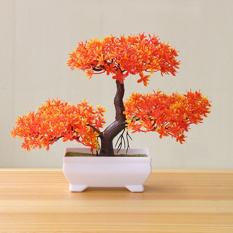 Artificial Plant Artificial Flower Home Decor Bonsai Tree Pot Plant Fake Flower Potted Ornament For Home Room Garden Decoration 11