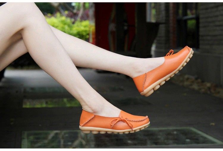 AH 911-2019 Spring Autumn Genuine Leather Women Loafers Walking Mother Flats-9