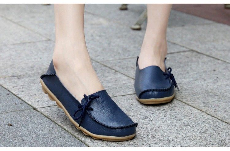 AH 911-2019 Spring Autumn Genuine Leather Women Loafers Walking Mother Flats-6