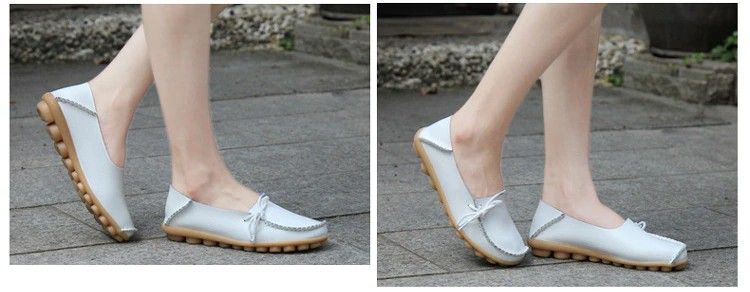 AH 911-2019 Spring Autumn Genuine Leather Women Loafers Walking Mother Flats-14