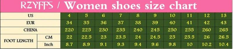 RZYFFS正常码女鞋尺码表