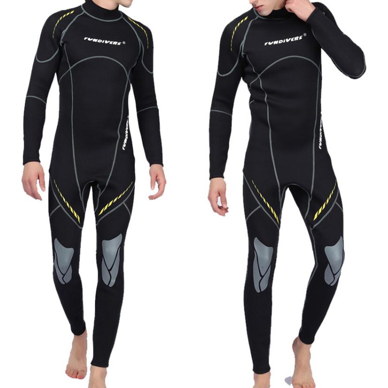 Premium Neoprene Wetsuit 3mm Men Scuba Diving Thermal Winter Warm Wetsuits Full Suit – Black