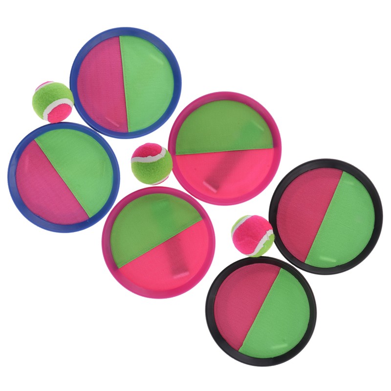 Set of 3 pcs Self-stick Racket & Balls for Grip Catch Ball Game Hand-eye Coordination, Good Educational Toys for Kids Set of 3 pcs Self-stick Racket & Balls for Grip Catch Ball Game Hand-eye Coordination, Good Educational Toys for Kids