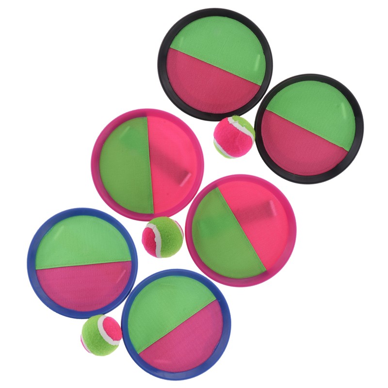 Set of 3 pcs Self-stick Racket & Balls for Grip Catch Ball Game Hand-eye Coordination, Good Educational Toys for Kids Set of 3 pcs Self-stick Racket & Balls for Grip Catch Ball Game Hand-eye Coordination, Good Educational Toys for Kids