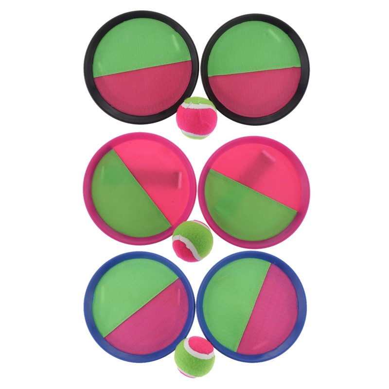 Set of 3 pcs Self-stick Racket & Balls for Grip Catch Ball Game Hand-eye Coordination, Good Educational Toys for Kids Set of 3 pcs Self-stick Racket & Balls for Grip Catch Ball Game Hand-eye Coordination, Good Educational Toys for Kids